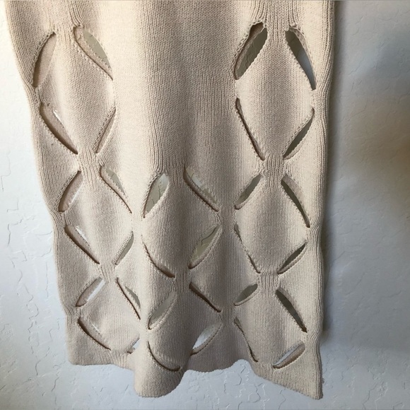 Sincerely Jules|Tan chunky knit midi maxi skirt with cutout details at bottom• - Picture 5 of 13